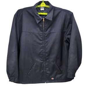 Dickies Eisenhower Jacket Mens 4XL Black Quilted Lined Full Zip Workwear